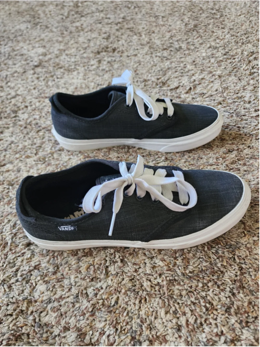Vans Atwood Low Top Sneakers Charcoal Gray White W8/M6.5 EUC‎